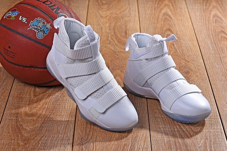 New Nike Lebron Soldier 11 All White Shoes
